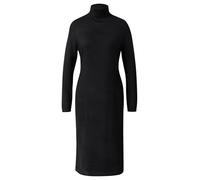 Sommerkleid S.OLIVER, Damen, Gr. 40, N-Gr, schwarz, Web, Obermaterial: 72% Viskose, 28% Polyester, unifarben, regular fit knielang, ohne Ausschnitt, elastischer Bund, Kleider Sommerkleid, mit Rollkrag