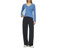Feinstrickpullover mit V-Ausschnitt und Rollkante am Saum 42 blau 2169762.5513.42