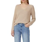 s.Oliver Strickpullover RED LABEL Regular Fit Baumwoll-Mix V-Ausschnitt Beige Größe 36