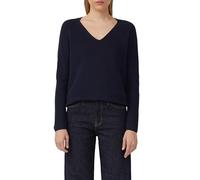 s.Oliver Strickpullover aus Baumwollmix mit V-Ausschnitt Blau Größe 34
