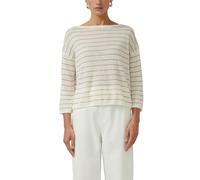 s.Oliver Strickpullover aus Leinenmix mit Pailletten-Details - Creme Größe L