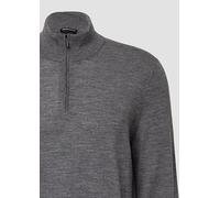 Strickpullover aus reiner Merinowolle mit Troyer-Kragen L grau 2169029.95W0.L