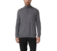 Strickpullover aus reiner Merinowolle mit Troyer-Kragen XL grau 2169029.95W0.XL