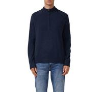 Strickpullover aus reiner Wolle mit Troyer-Kragen M blau 2173013.5978.M