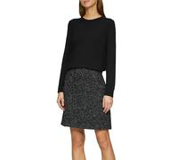 s.Oliver Stehkragenpullover aus Viskosemix - Regular Fit, Rippbündchen - Damen Schwarz Gr. 40