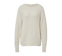 Strickpullover S.OLIVER, Damen, Gr. 46, light beige melange, Strick, Obermaterial: 60% Baumwolle, 40% Polyacryl, unifarben, weit hüftbedeckend, Rundhals, Flachstrickbündchen, Pullover, mit Strick-Must