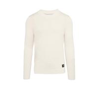 Strukturierter Baumwollpullover mit V-Ausschnitt XL Beige