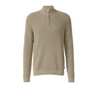 Baumwoll-Pullover mit Struktur und Troyer-Kragen XXL beige 2168815.9000.XXL
