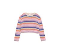 Verkürzter Ajour-Stickpullover im Loose Fit 128/134 beige|mehrfarbig 2178348.04X1.128_134