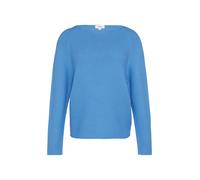 Strickpullover mit U-Boot-Ausschnitt und Rollsaum 44 blau 2161754.5083.44