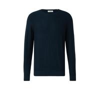 Strickpullover mit Flammgarnstruktur und Rollkante L blau 2178506.5978.L