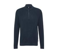 Strickpullover S.OLIVER, Herren, Gr. S, navy, Grobstrick, Obermaterial: 100% Baumwolle, unifarben, normal hüftbedeckend, Rundhals, Bündchen, Pullover Strickpullover, mit Zipper (54638416-S) navy