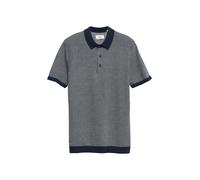 Zweifarbiges Strickpolo aus reiner Baumwolle M blau|weiß 2179440.5978.M