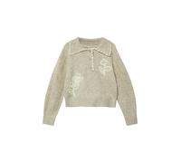 Pullover mit Polokragen und floralen Stickerei-Details 128/134 braun 2170298.84W0.128_134