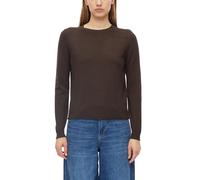 Rundhalspullover S.OLIVER, Damen, Gr. 42, braun, Feinstrick, Obermaterial: 72% Viskose, 28% Polyester, normal taillenbedeckt, Rundhals, Rollkante, Pullover Rundhalspullover, Rollabschlüsse an Ärmeln u