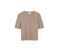 Rundhalspullover S.OLIVER, Damen, Gr. 44, braun (taupe), Strick, Obermaterial: 72% Viskose, 28% Polyester, meliert, normal hüftbedeckend, Rundhals, Flachstrickbündchen, Pullover Rundhalspullover, Halb