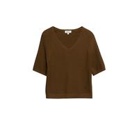 Kurzarm-Strickpullover aus Baumwollmix 46 braun 2178508.8918.46