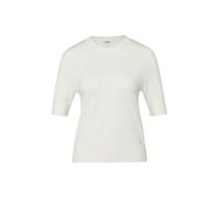 s.Oliver Strickpullover Damen Feinstrick 100% Baumwolle Halbarm Rundhals sanftes Weiß Gr. 40