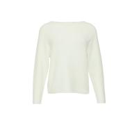 Strickpullover S.OLIVER, Damen, Gr. 40, weiß (sanftes weiß), Strick, Obermaterial: 60% Baumwolle, 40% Polyacryl, unifarben, casual, regular fit taillenbedeckt, U-Boot-Ausschnitt, Langarm gerader Absch