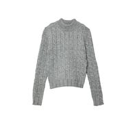 Schmaler Strickpullover mit Zopfmuster und Stehkragen 146/152 grau 2170579.95W0.146_152