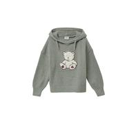 Strickpullover aus Teddy-Plüsch mit Kapuze und Front-Applikation 92/98 grau 2170326.95W0.92_98