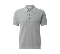 s.Oliver Strukturiertes Strick-Poloshirt Regular Fit aus reiner Baumwolle Mittelgrau Größe S
