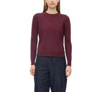 Rundhalspullover S.OLIVER, Damen, Gr. 38, rot (burgundy), Feinstrick, Obermaterial: 72% Viskose, 28% Polyester, normal taillenbedeckt, Rundhals, Rollkante, Pullover Rundhalspullover, Rollabschlüsse an