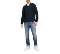 Strukturierter Pullover mit V-Ausschnitt L blau 2152196.59X0.L