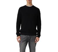Strickpullover mit Crew Neck und Strukturmuster L schwarz 2168814.9999.L