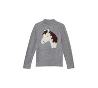 s.Oliver Strickpullover Junior mit flauschigem Pferde-Motiv 104/110 Grau