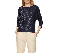 s.Oliver Strickpullover mit Fledermausärmeln und floraler Stickerei