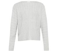 Strickpullover mit Fledermausarm und Strukturmuster 46 grau