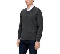 s.Oliver Herren Strickpullover 2143174 mit Logostickerei grau 3XL