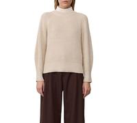 Strickpullover S.OLIVER, Damen, Gr. 42, light beige, Strick, Obermaterial: 60% Baumwolle, 40% Polyacryl, Strukturmuster, unifarben, regular fit normal, Rundhals, Rippbündchen, Pullover Strickpullover,