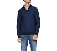 s.Oliver Strickpullover mit Troyer-Kragen und Bi-Color-Struktur
