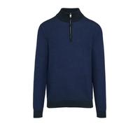 s.Oliver Strickpullover mit Troyer-Kragen und Bi-Color-Struktur Navy M