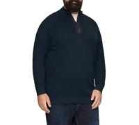 Strickpullover mit Troyer-Kragen und Strukturmix XXL blau 2160070.5978.XXL