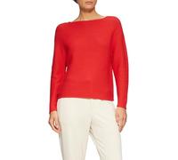Strickpullover S.OLIVER, Damen, Gr. 46, rot, Strick, Obermaterial: 60% Baumwolle, 40% Polyacryl, unifarben, casual, regular fit taillenbedeckt, U-Boot-Ausschnitt, Langarm gerader Abschluss, Pullover,