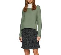 Strickpullover S.OLIVER, Damen, Gr. 46, grün (olive grün), Strick, Obermaterial: 60% Baumwolle, 40% Polyacryl, unifarben, casual, regular fit taillenbedeckt, U-Boot-Ausschnitt, Langarm gerader Abschlu