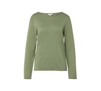 Strickpullover S.OLIVER, Damen, Gr. 38, khaki, Strick, Obermaterial: 100% Baumwolle, unifarben, normal hüftbedeckend, U-Boot-Ausschnitt, Pullover Strickpullover, mit U-Boot-Ausschnitt (81959235-38) kh