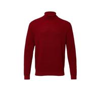 Strukturmix-Pullover aus reiner Baumwolle mit Rollkragen M rot 2170234.3626.M