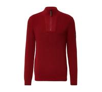 s.Oliver Strickpullover aus Baumwolle gerippt mit Troyer-Kragen Rot XL