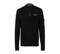 Strickpullover aus Baumwolle mit Troyer-Kragen und Strukturmix XL schwarz 2169511.9999.XL