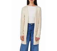 Strickjacke S.OLIVER, Damen, Gr. 42, beige (beige melange), Strick, Obermaterial: 50% Baumwolle, 25% Polyamid, 14% Polyacryl, 8% Wolle, 3% Elasthan, meliert, regular fit ca. Mitte Oberschenkel, Rundha