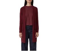 Strickjacke S.OLIVER, Damen, Gr. 42, rot (dunkelrot), Strick, Obermaterial: 50% Baumwolle, 25% Polyamid, 14% Polyacryl, 8% Wolle, 3% Elasthan, unifarben, regular fit ca. Mitte Oberschenkel, Rundhals,