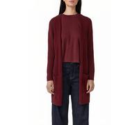 Strickjacke S.OLIVER, Damen, Gr. 36, dunkelrot, Strick, Obermaterial: 50% Baumwolle, 25% Polyamid, 14% Polyacryl, 8% Wolle, 3% Elasthan, unifarben, regular fit ca. Mitte Oberschenkel, Rundhals, Rippbü