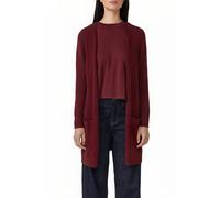 Strickjacke S.OLIVER, Damen, Gr. 38, dunkelrot, Strick, Obermaterial: 50% Baumwolle, 25% Polyamid, 14% Polyacryl, 8% Wolle, 3% Elasthan, unifarben, regular fit ca. Mitte Oberschenkel, Rundhals, Rippbü