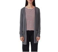 Strickjacke S.OLIVER, Damen, Gr. 44, dunkelgrau melange, Strick, Obermaterial: 50% Baumwolle, 25% Polyamid, 14% Polyacryl, 8% Wolle, 3% Elasthan, meliert, regular fit ca. Mitte Oberschenkel, Rundhals,