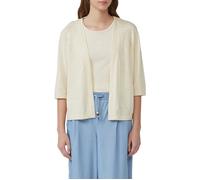 Cardigan S.OLIVER, Damen, Gr. 40, beige (light sand), Feinstrick, Obermaterial: 100% Baumwolle, unifarben, casual, tailliert hüftbedeckend, V-Ausschnitt, 3/4-Ärmel, Strickjacken, ohne Verschluss und 3