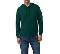 Struktur-Hoodie im Materialmix mit Ärmeltasche M olive 2170224.7953.M